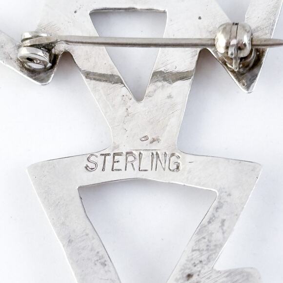 Vintage Native American Navajo Sterling Silver 925 Kachina Pin Brooch - Picture 5 of 7